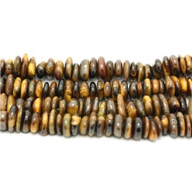 Faden 39cm ca. 100pc - Steinperlen - Tiger Eye Chips Paletten 8-14mm Ringe 