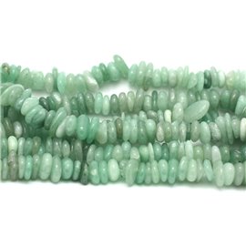 Fil 39cm 130pc environ - Perles Pierre Aventurine Chips Palets Rondelles 7-12mm vert clair