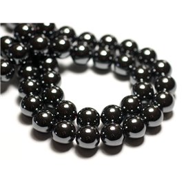 Thread 39cm 31pc approx - Stone Beads - Hematite Balls 12mm 