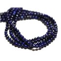 Fil 39cm 190pc env - Perles Pierre - Lapis Lazuli Boules 2mm Bleu Nuit Doré