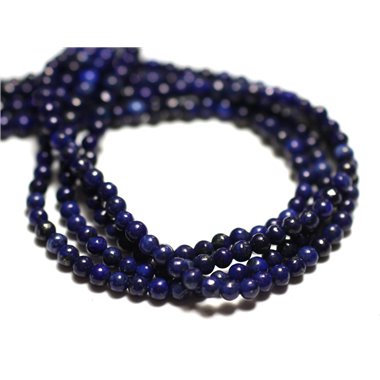 Fil 39cm 165pc env - Perles de Pierre - Lapis Lazuli Boules 2mm 