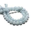 Fil 39cm 50pc env - Perles de Pierre - Jade Boules 8mm Bleu clair Pastel 