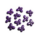 Fil 39cm 37pc env - Perles de Pierre Turquoise Synthèse Papillons 20mm Violet 