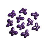 Fil 39cm 37pc env - Perles de Pierre Turquoise Synthèse Papillons 20mm Violet 