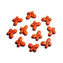 Fil 39cm 37pc env - Perles de Pierre Turquoise Synthèse Papillons 20mm Orange 