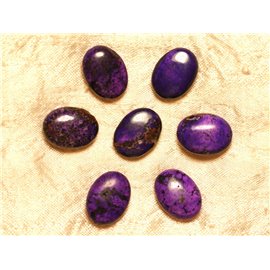 Hilo 39cm 18pc aprox - Cuentas de Piedra Turquesa Sintética Ovalada 20x15mm Morado 