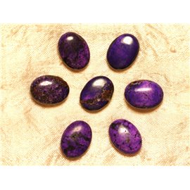 Thread 39cm 18pc approx - Synthetic Turquoise Stone Beads Oval 20x15mm Purple 