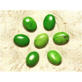 Filo 39 cm 18 pz circa - Perline di pietra turchese sintetiche ovali 20x15 mm verdi 