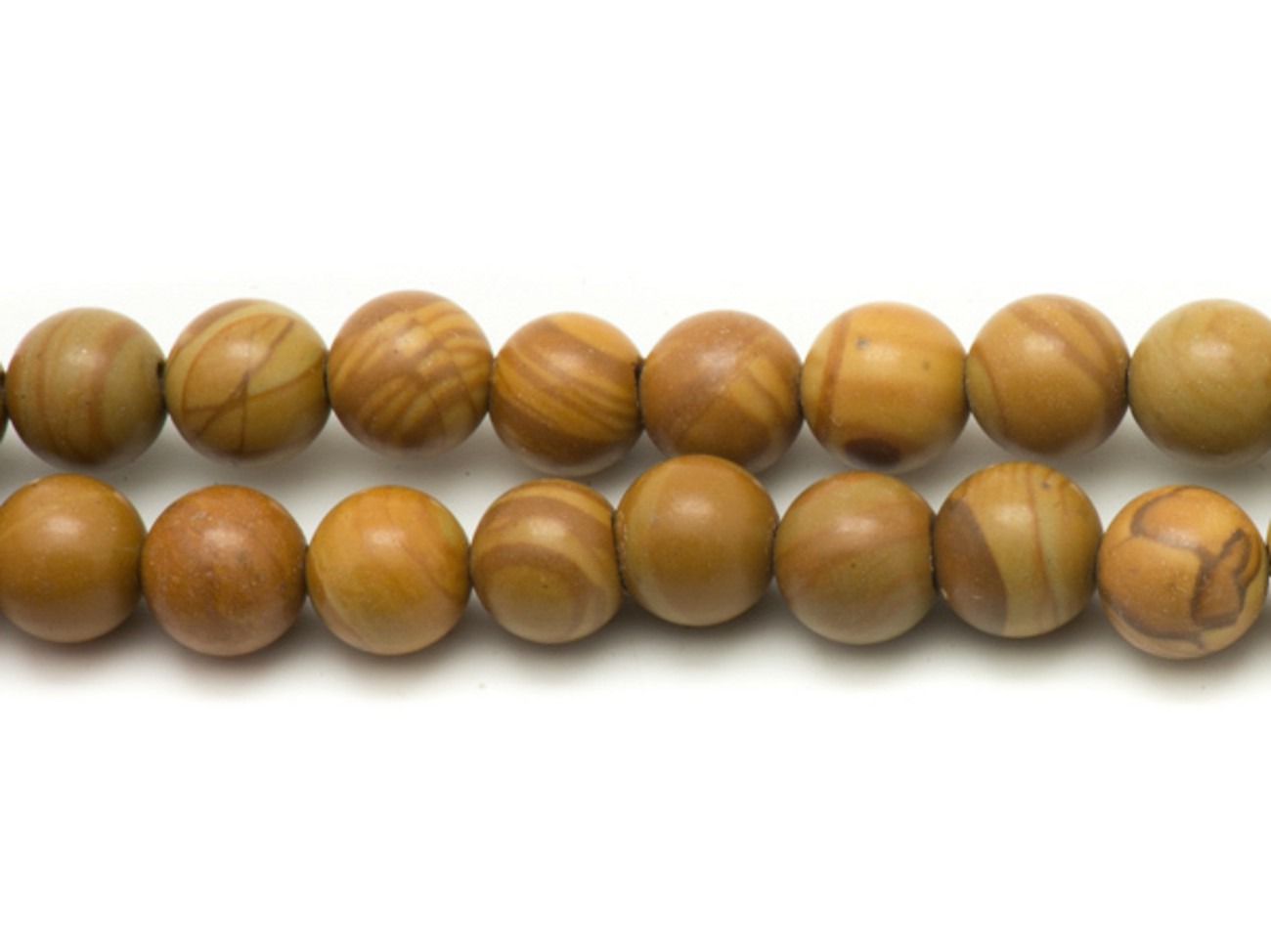 Fil 39cm 26pc env - Perles de Pierre - Jaspe Bois Boules 14mm 