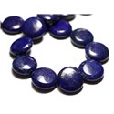 Fil 39cm 19pc env - Perles de Pierre - Lapis Lazuli Palets 20mm 