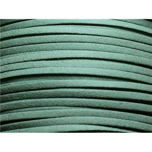 1 Bobine 90 mètres - Cordon Lanière Suédine 3x1.5mm Bleu Vert Sarcelle 