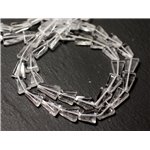 Fil 32cm 25pc env - Perles de Pierre - Cristal Quartz Triangles 10-14mm