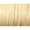 Bobine 80 metres env - Fil corde cordon coton ciré 2mm Blanc Crème Beige Ivoire Pastel