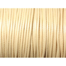Bobine 80 metres env - Fil corde cordon coton ciré 2mm Blanc Crème Beige Ivoire Pastel