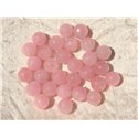 Fil 39cm 46pc env - Perles de Pierre - Jade Boules Facettées 8mm Rose clair Pastel 