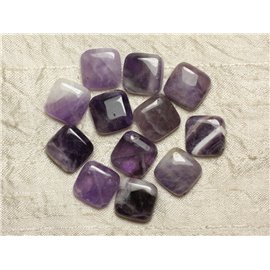 Thread 39cm 21pc approx - Stone Beads - Amethyst Diamonds 19mm 