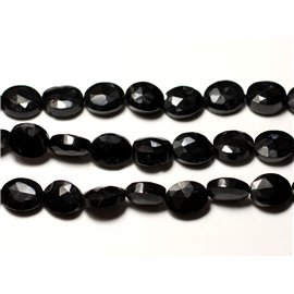 2pc - Stone Beads - Black Spinel Faceted Oval 7x5mm - 74270397300999