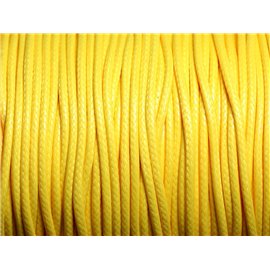 Rolle 90 Meter - beschichtetes, gewachstes Baumwollkordelgewinde 1,5 mm gelb 