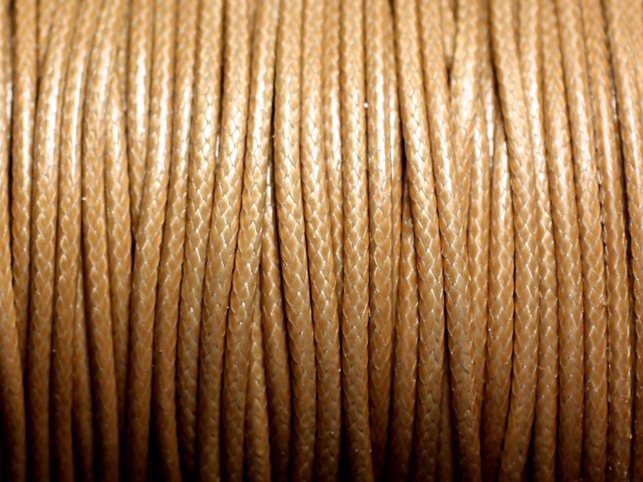 Bobine 90 mètres - Fil Cordon Coton Ciré enduit 2mm Beige 