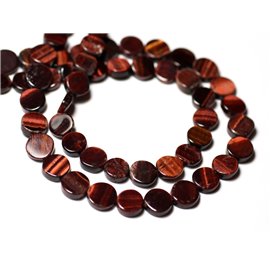 Thread 34cm 46pc approx - Stone Beads - Bull's Eye Red Tiger Palets 6-7mm - 8741140012806 