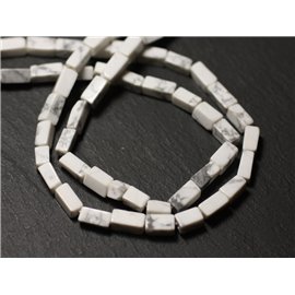 Thread 32cm 42pc approx - Stone Beads - Howlite Rectangles Cubes 5-8mm - 8741140012875 