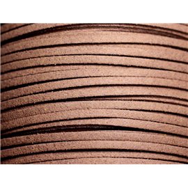 Bobina de 90 metros - Cordón de ante marrón topo de 3 mm 
