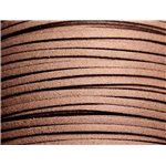 Bobine 90 mètres - Cordon Lanière Suédine 3mm Marron Taupe 