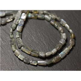 Filo 33 cm 62 pz circa - Perline di pietra - Rettangoli cubici di labradorite 3-6 mm - 8741140012899 