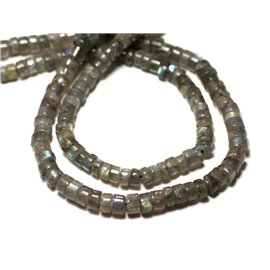 Fil 33cm 130pc env - Perles Pierre - Labradorite Rondelles Heishi 4-5mm