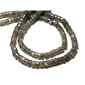 Thread 33cm 125pc approx - Stone Beads - Labradorite Heishi Rondelles 4mm - 8741140012967