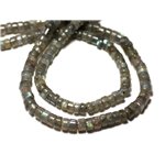 Fil 33cm 125pc env - Perles de Pierre - Labradorite Rondelles Heishi 4mm - 8741140012967