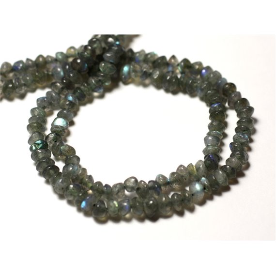 Fil 34cm 120pc env - Perles de Pierre - Labradorite Rondelles Bouliers 4-5mm - 8741140013087