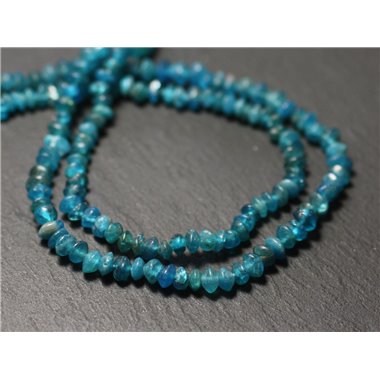 Fil 33cm 105pc env - Perles de Pierre - Apatite Rondelles Boulier 3-5mm bleu vert paon - 8741140013063