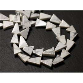 Hilo 33cm aprox 30pc - Cuentas de Piedra - Triángulos Howlite 9-12mm - 8741140013131 