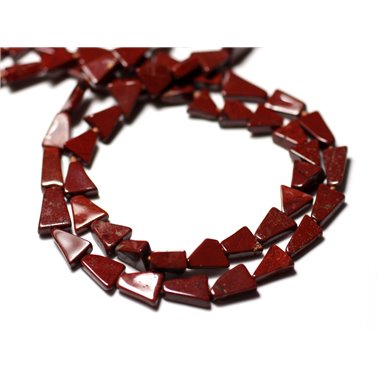 Fil 36cm 60pc env - Perles de Pierre - Jaspe Rouge Triangles 5-6mm - 8741140013148 