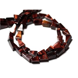 Thread 34cm approx 39pc - Stone Beads - Bull's Eye Red Tiger Triangles 8-10mm - 8741140013162 