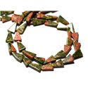 Fil 33cm 38pc env - Perles de Pierre - Unakite Triangles 7-10mm - 8741140013209 