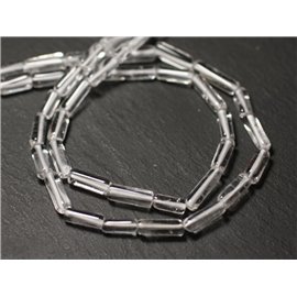 Fil 36cm 35pc environ - Perles Pierre Cristal Quartz Tubes 5-14mm