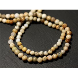 Filo 33 cm 73 pz circa - Perline di pietra - Sfere opale dendritico 3-4 mm - 8741140012431 