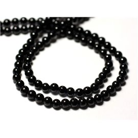 Thread 39cm 114pc approx - Stone Beads - Black Spinel 3.5mm Balls - 8741140012486 
