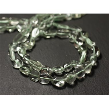 Fil 32cm 36pc env - Perles de Pierre - Améthyste Verte Prasiolite Olives 7-13mm - 8741140012547 