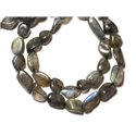 Fil 33cm 29pc env - Perles de Pierre - Labradorite Olives 8-15mm - 8741140012608 