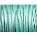 Bobine 90 mètres - Fil Cordon Coton Ciré 2mm Bleu Turquoise 