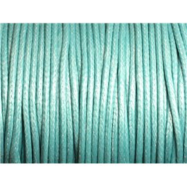 Bobine 90 mètres - Fil Cordon Coton Ciré 2mm Bleu Turquoise 