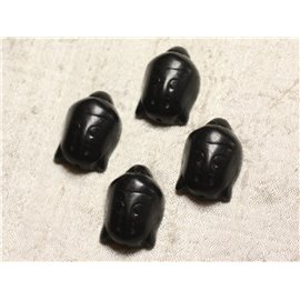 Hilo 39cm 13pc aprox - Cuentas de piedra turquesa sintética Buda 29mm Negro 