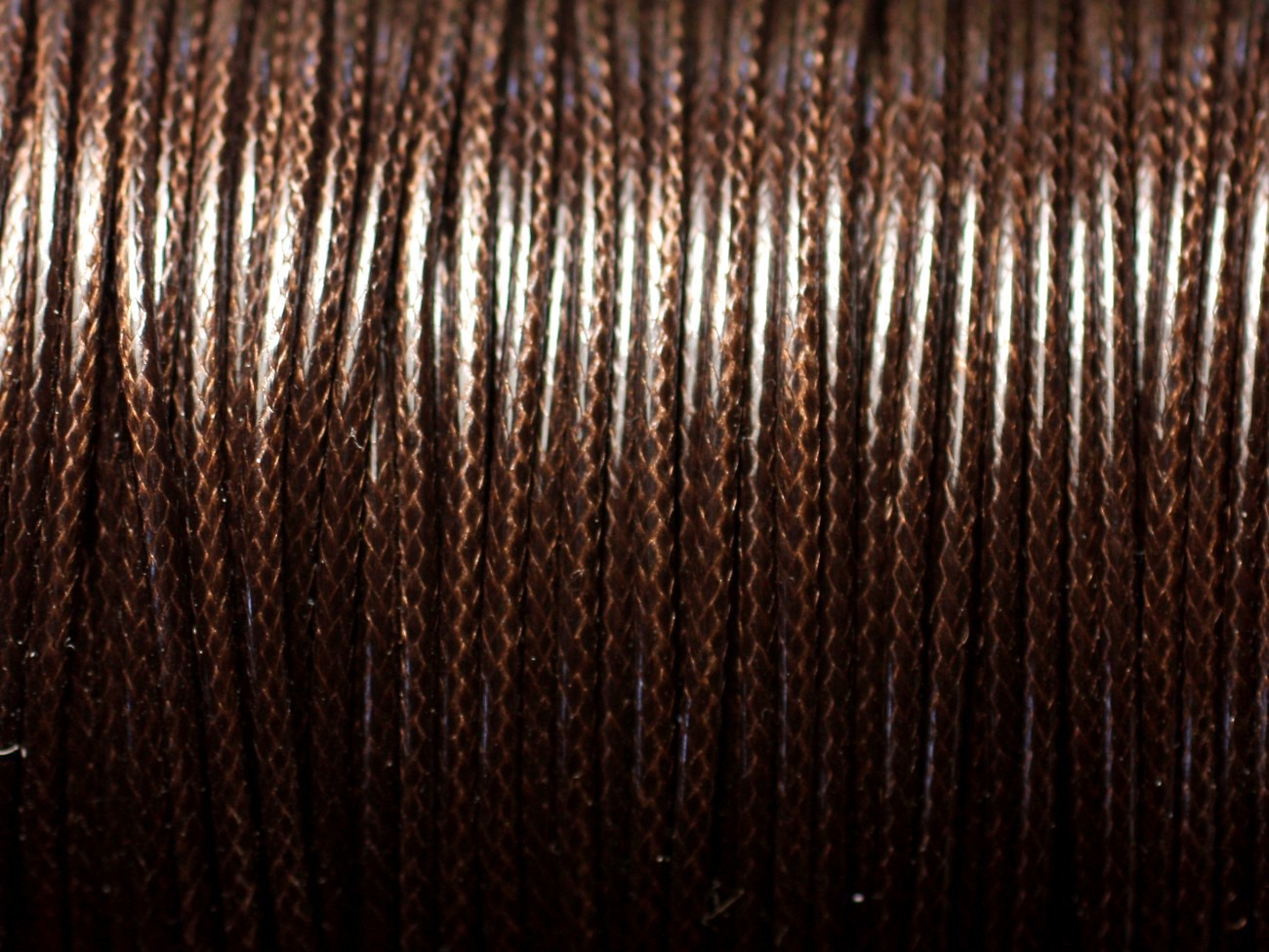 Bobine 90 mètres - Fil Cordon Coton Ciré enduit 2mm Marron Brun Café 