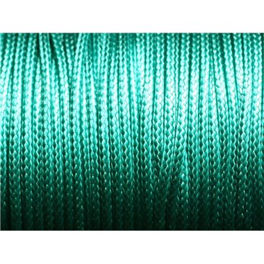 Bobine 90 mètres - Fil Cordon Coton Ciré enduit 2mm Vert Turquoise Emeraude 