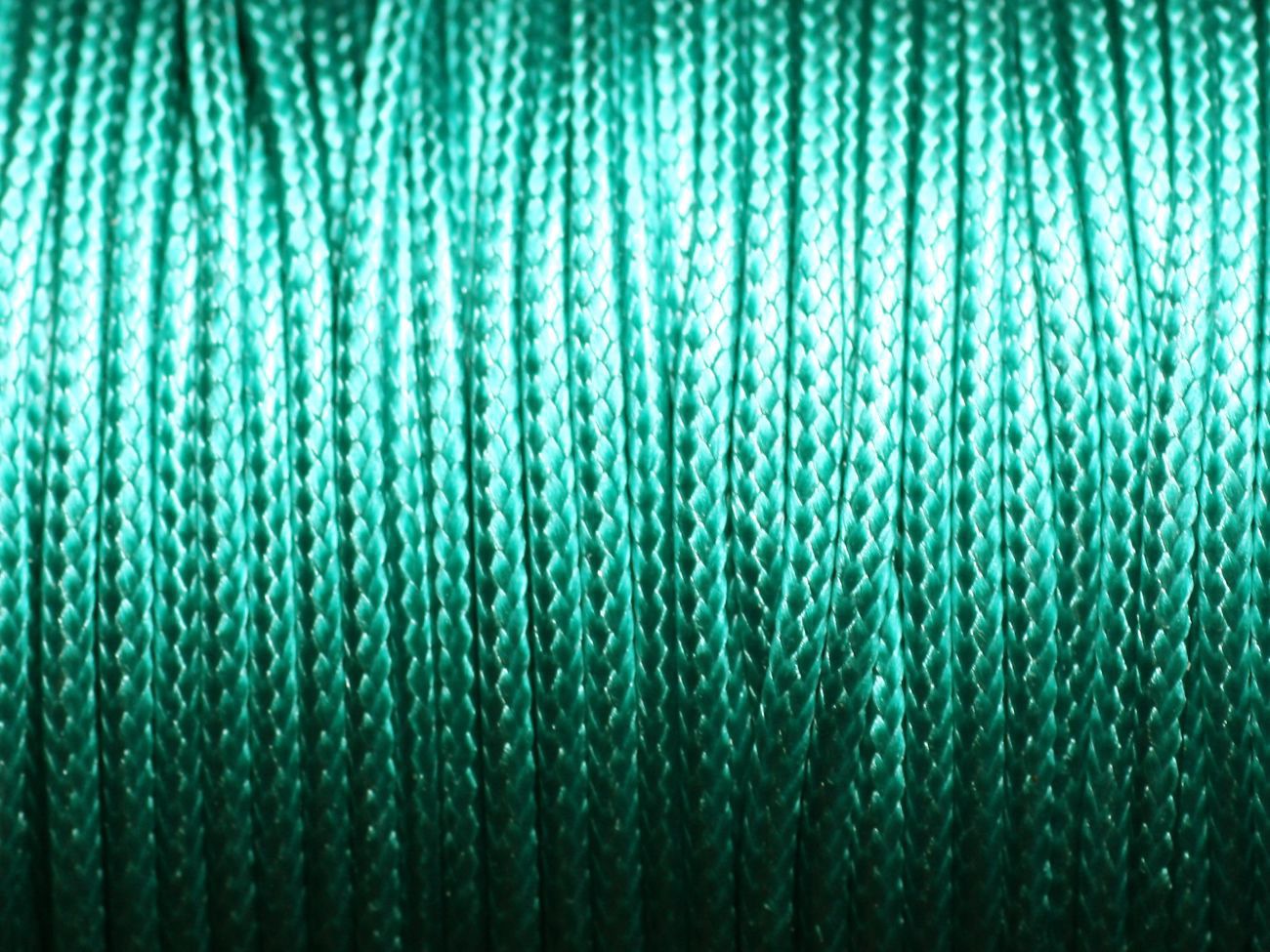 Bobine 90 mètres - Fil Cordon Coton Ciré enduit 2mm Vert Turquoise Emeraude 