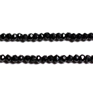 10pc - Perles Pierre - Spinelle noir Rondelles Facettées 5-6mm -  8741140010260