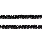 10pc - Perles de Pierre - Spinelle noir Rondelles Facettées 4-5x3-4mm -  8741140010260 